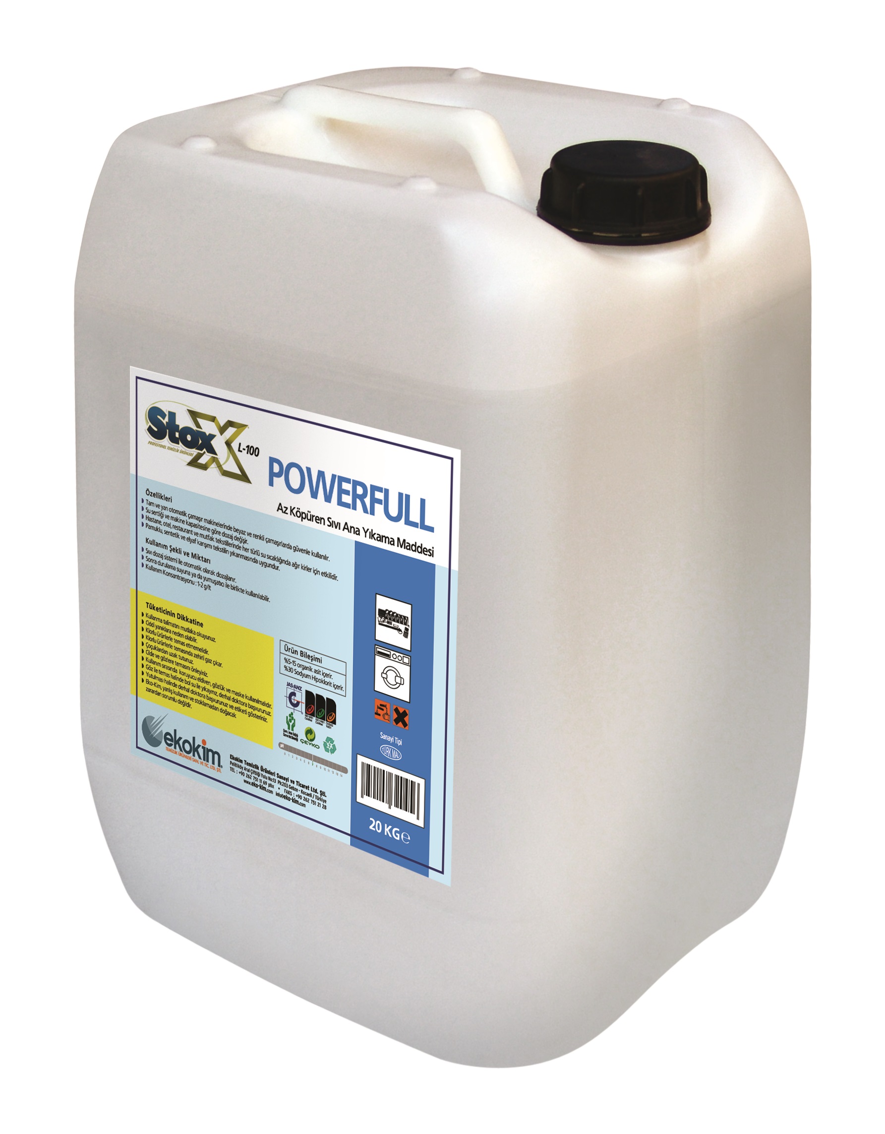Stox Powerfull Endüstriyel Çamaşır Makineleri için Sıvı Ana Yıkama Maddesi - 23,6 LT