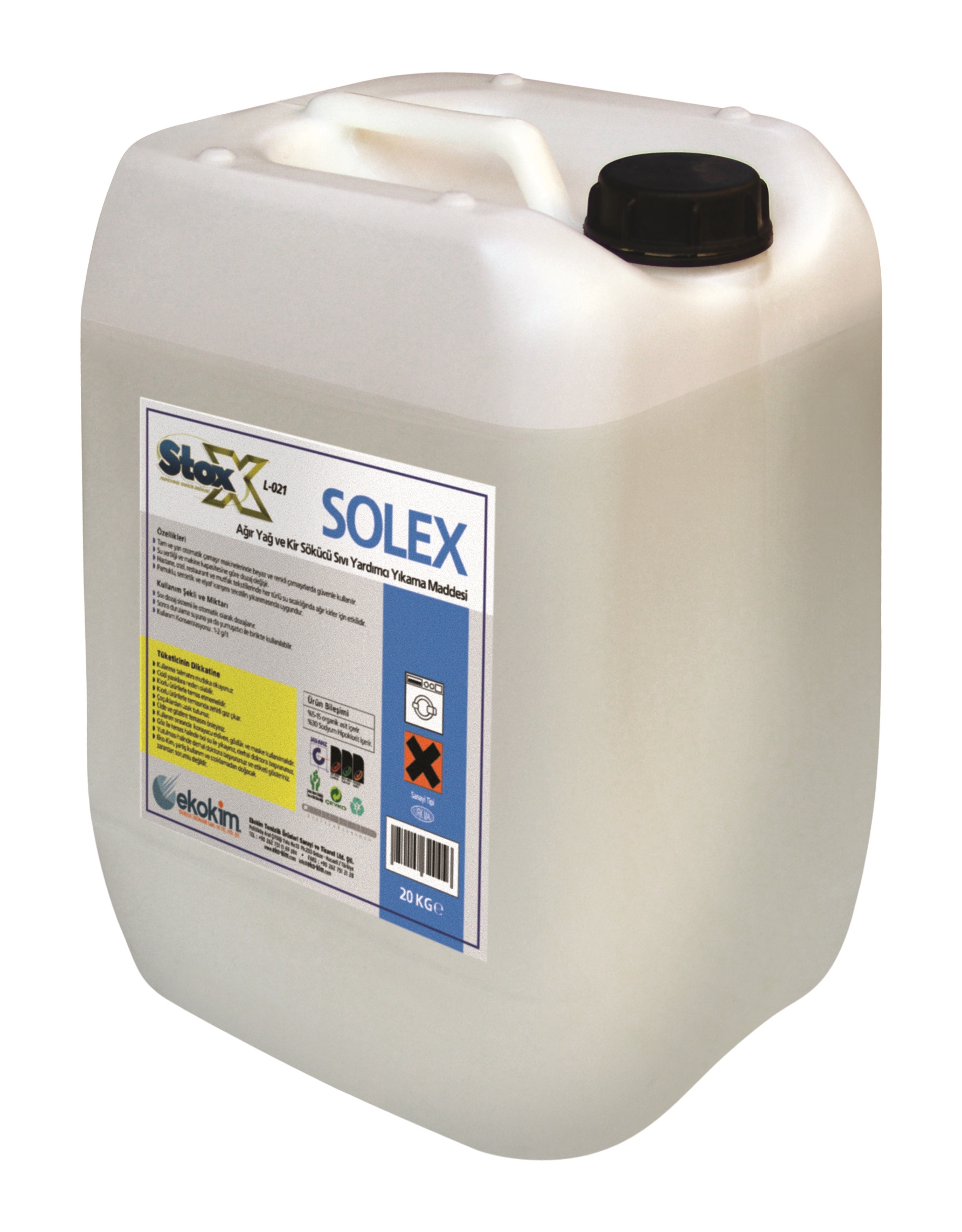 Stox Solex Ağır Yağ ve Kir Çözücü Sıvı Yardımcı Yıkama Maddesi - 20 LT