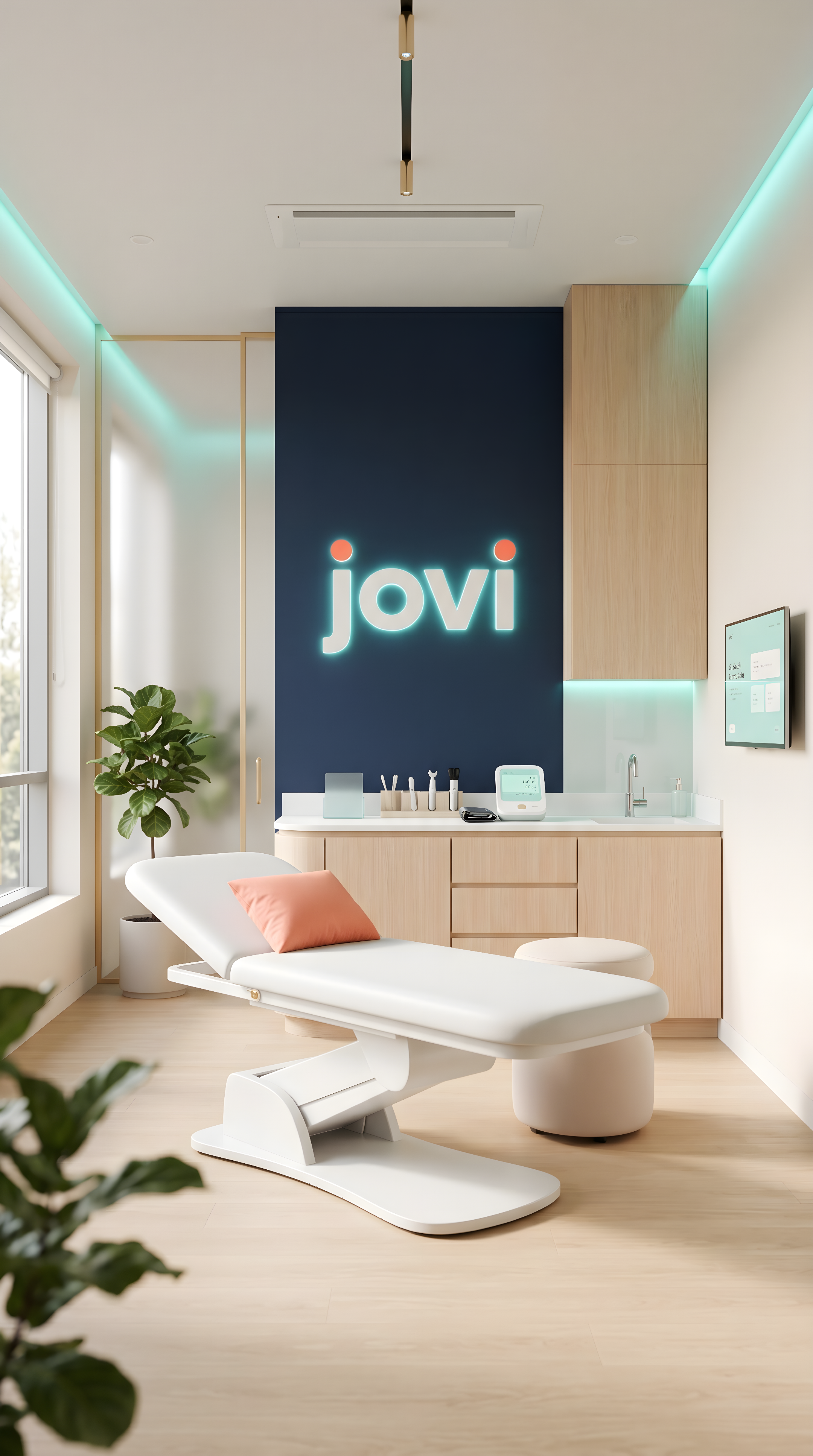 A modern exam room at a Jovi Clinic