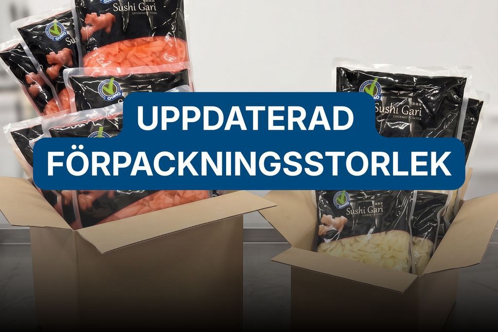 Gari - uppdaterad förpackningsstorlek