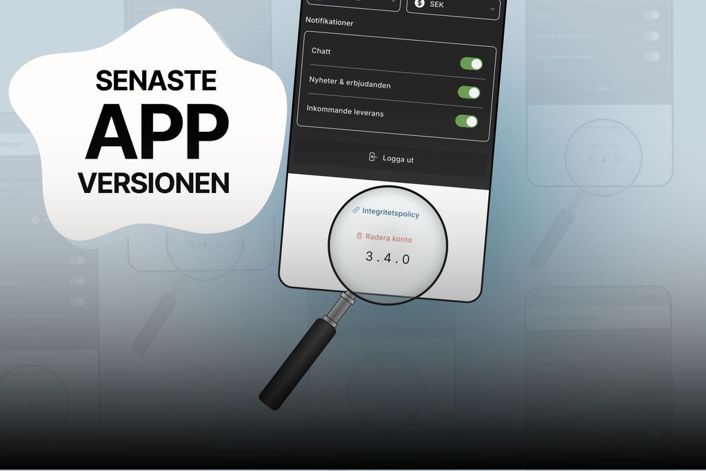 Uppdatera appen för senaste versionen