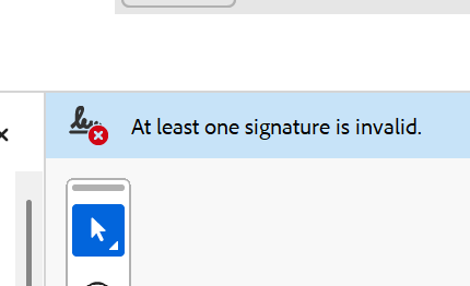 At least one signature is invalid rød fejl i Adobe Acrobat PDF