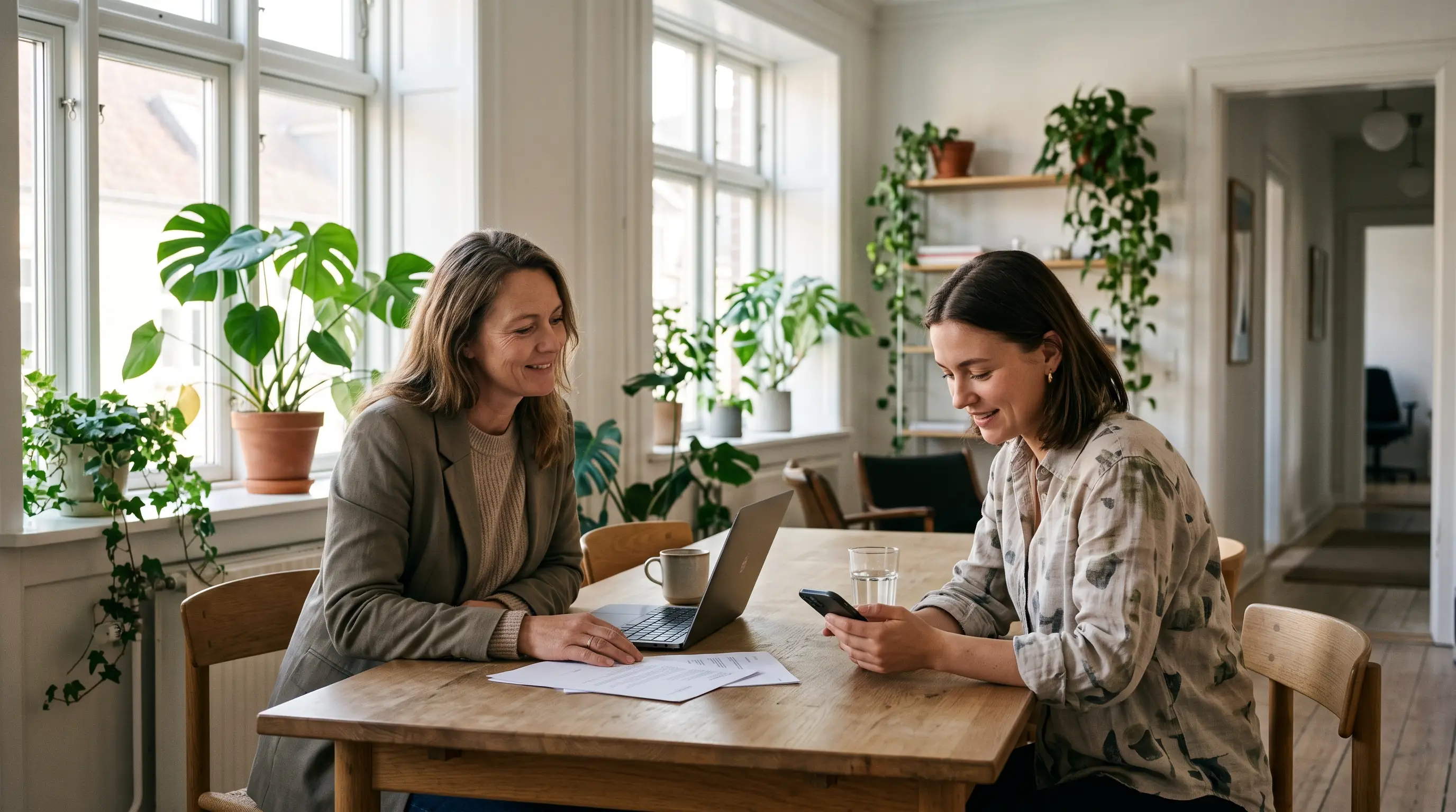 Digital ansættelseskontrakt underskrevet med MitID på bærbar computer