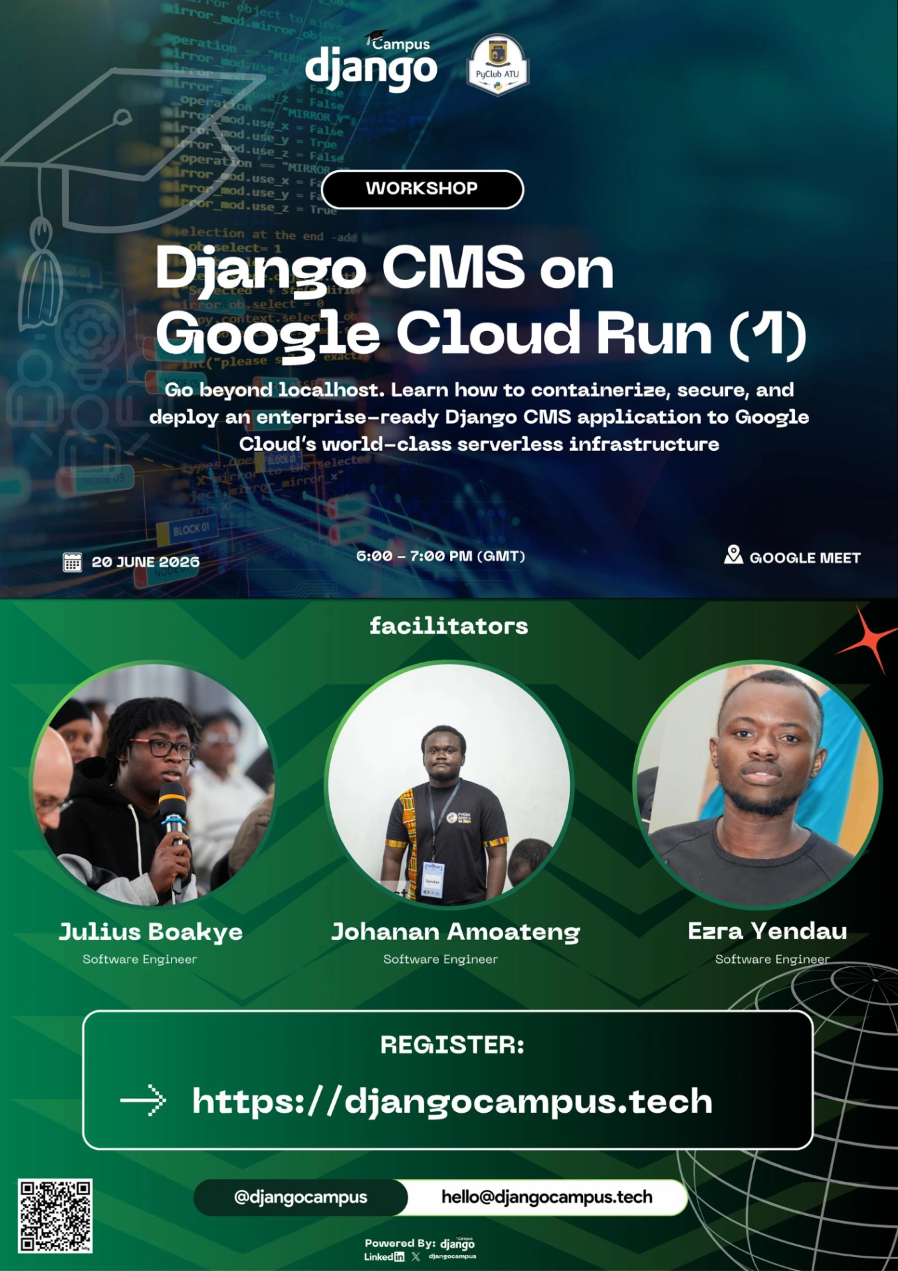 𝗗𝗷𝗮𝗻𝗴𝗼 𝗖𝗠𝗦 𝗼𝗻 𝗚𝗼𝗼𝗴𝗹𝗲 𝗖𝗹𝗼𝘂𝗱 𝗥𝘂𝗻 𝗪𝗼𝗿𝗸𝘀𝗵𝗼𝗽 event poster