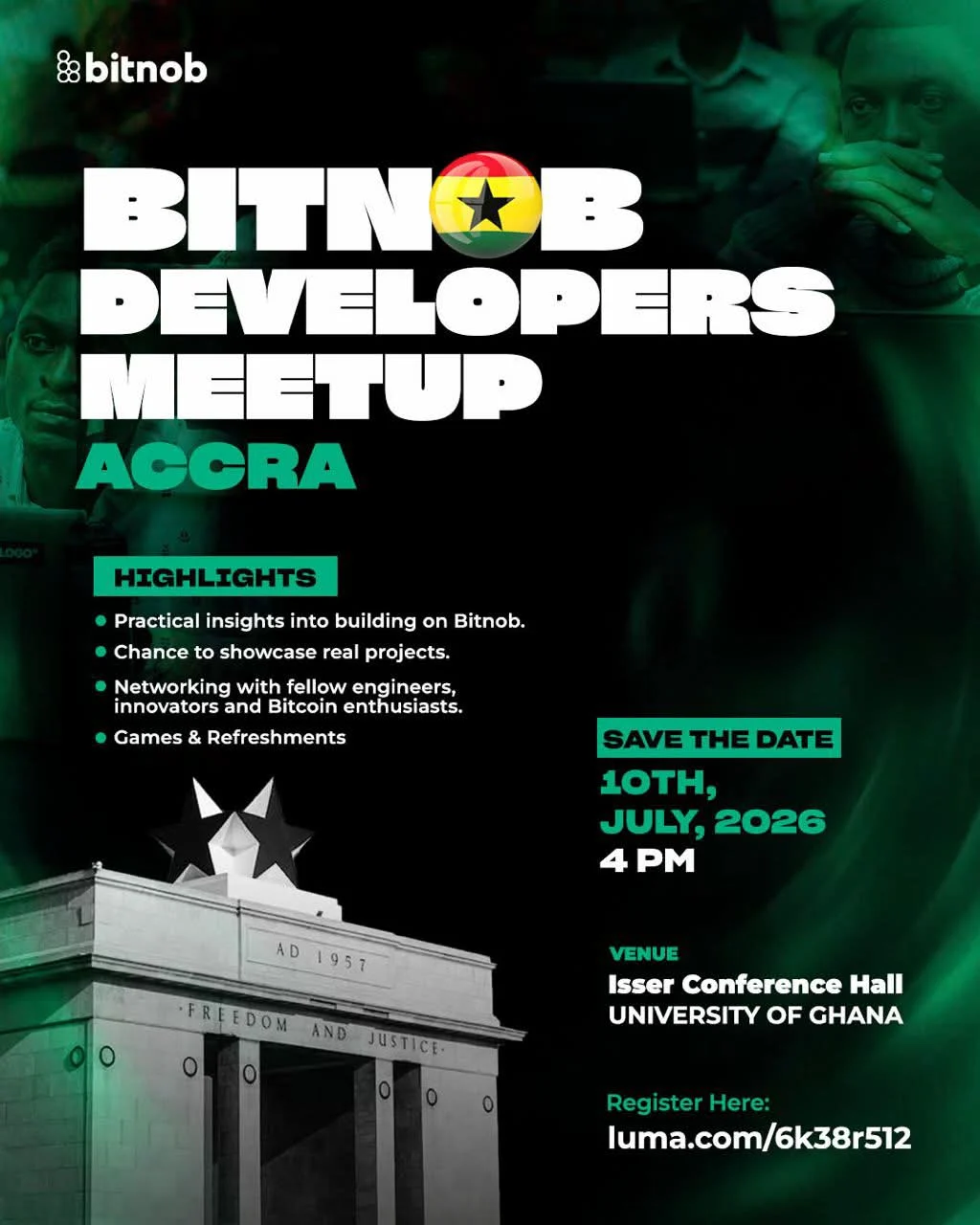 Bitnob Developers Meetup - Accra event poster