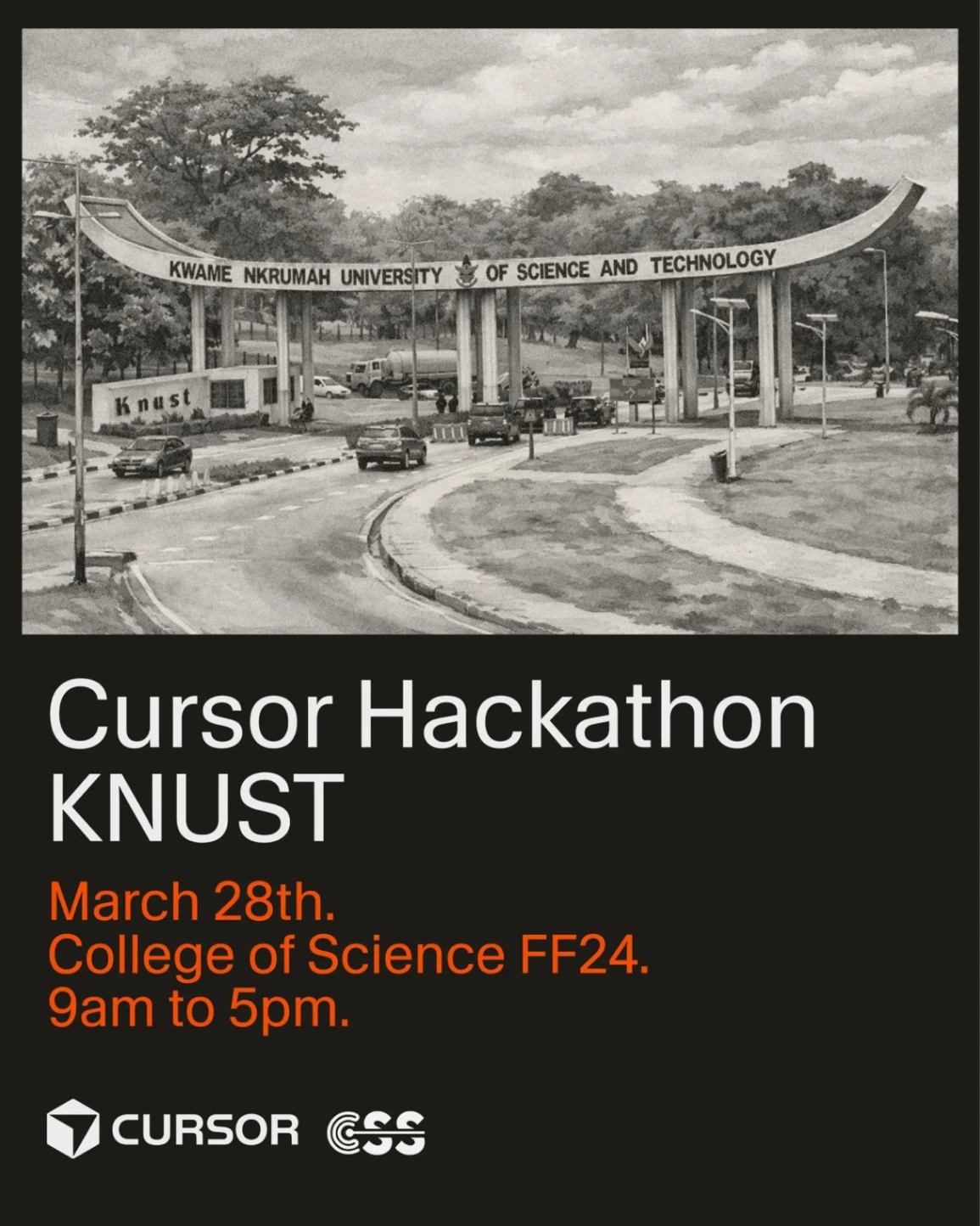  Cursor Hackathon event poster
