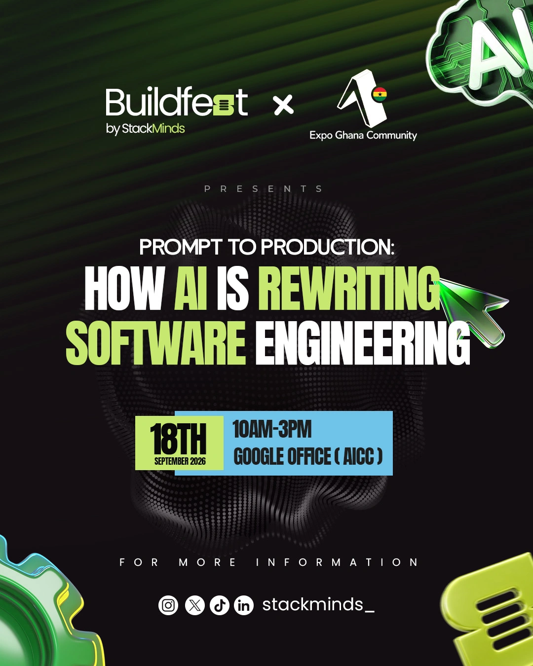 BuildFest by StackMinds and Expo Ghana Community event poster