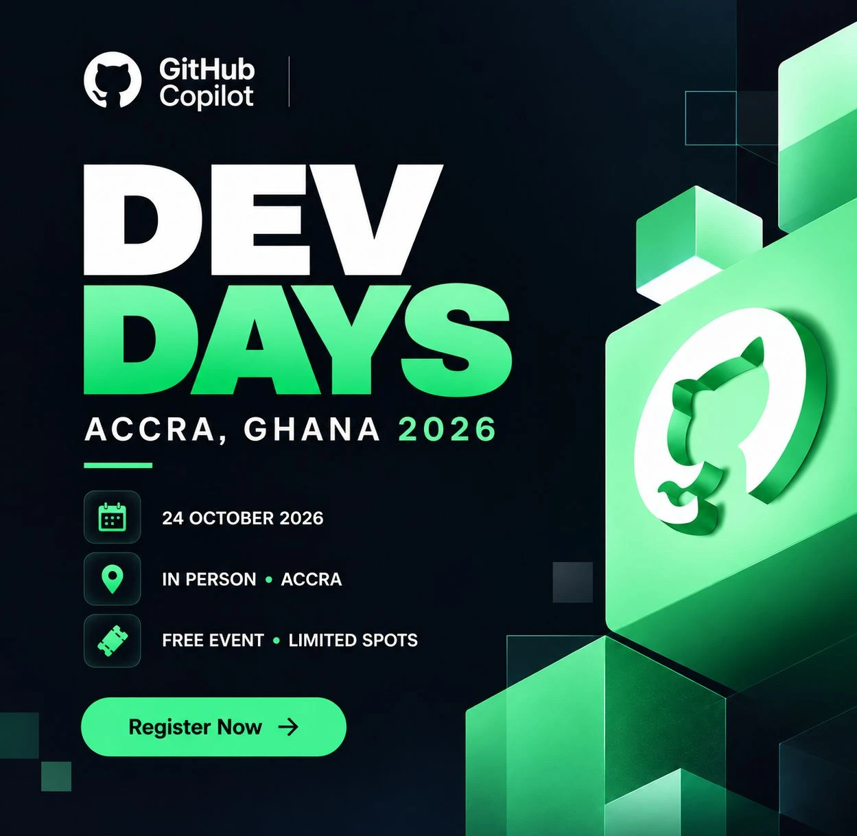 Dev Days | Accra, Ghana 2026 event poster