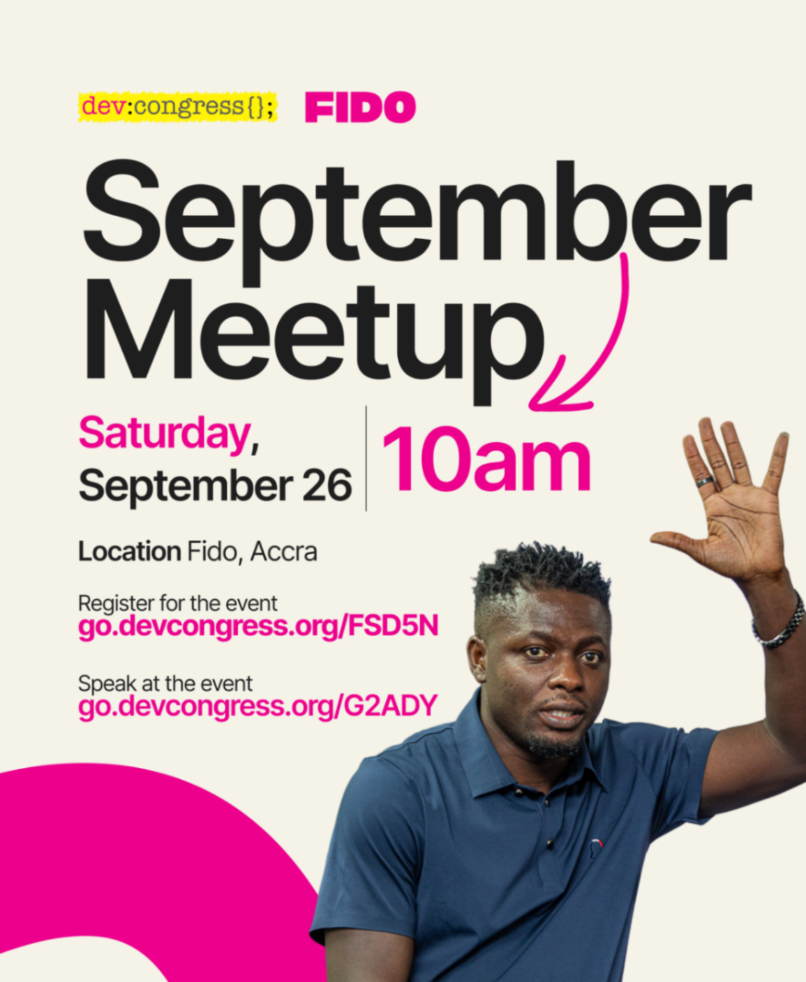 DevCongress September meetup event poster