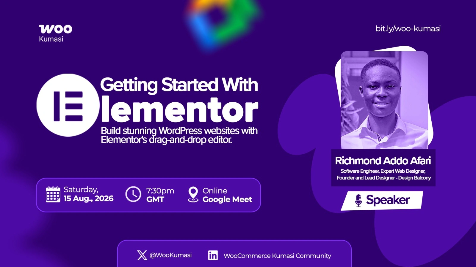 Getting Started with Elementor  event poster