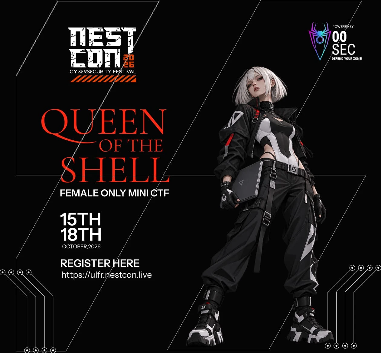 NESTCON : QUEEN OF THE SHELL ( FEMALE ONLY MINI CTF ) event poster