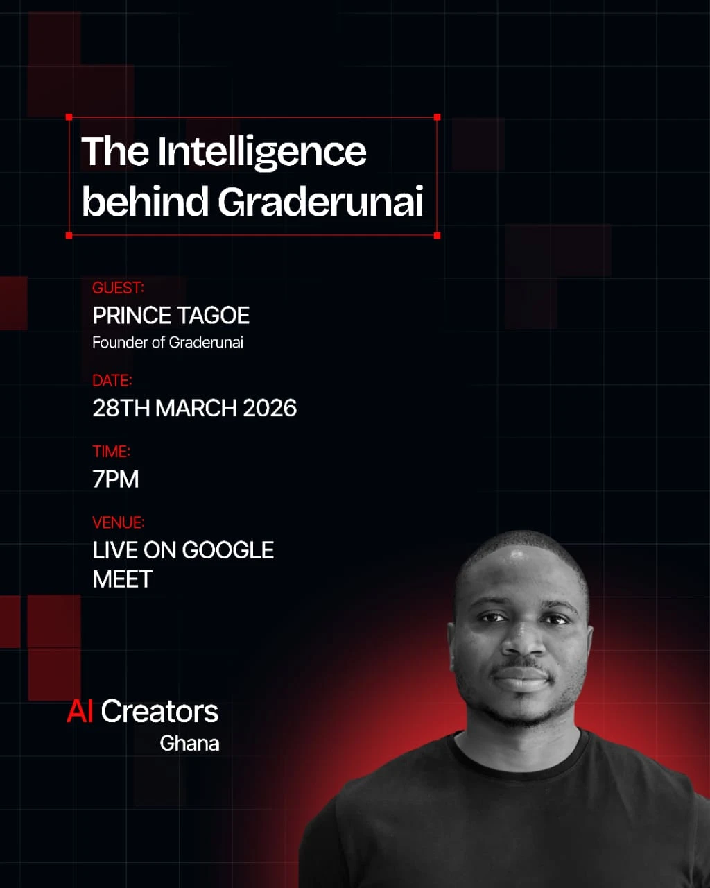 The Intelligence behind Graderunai event poster
