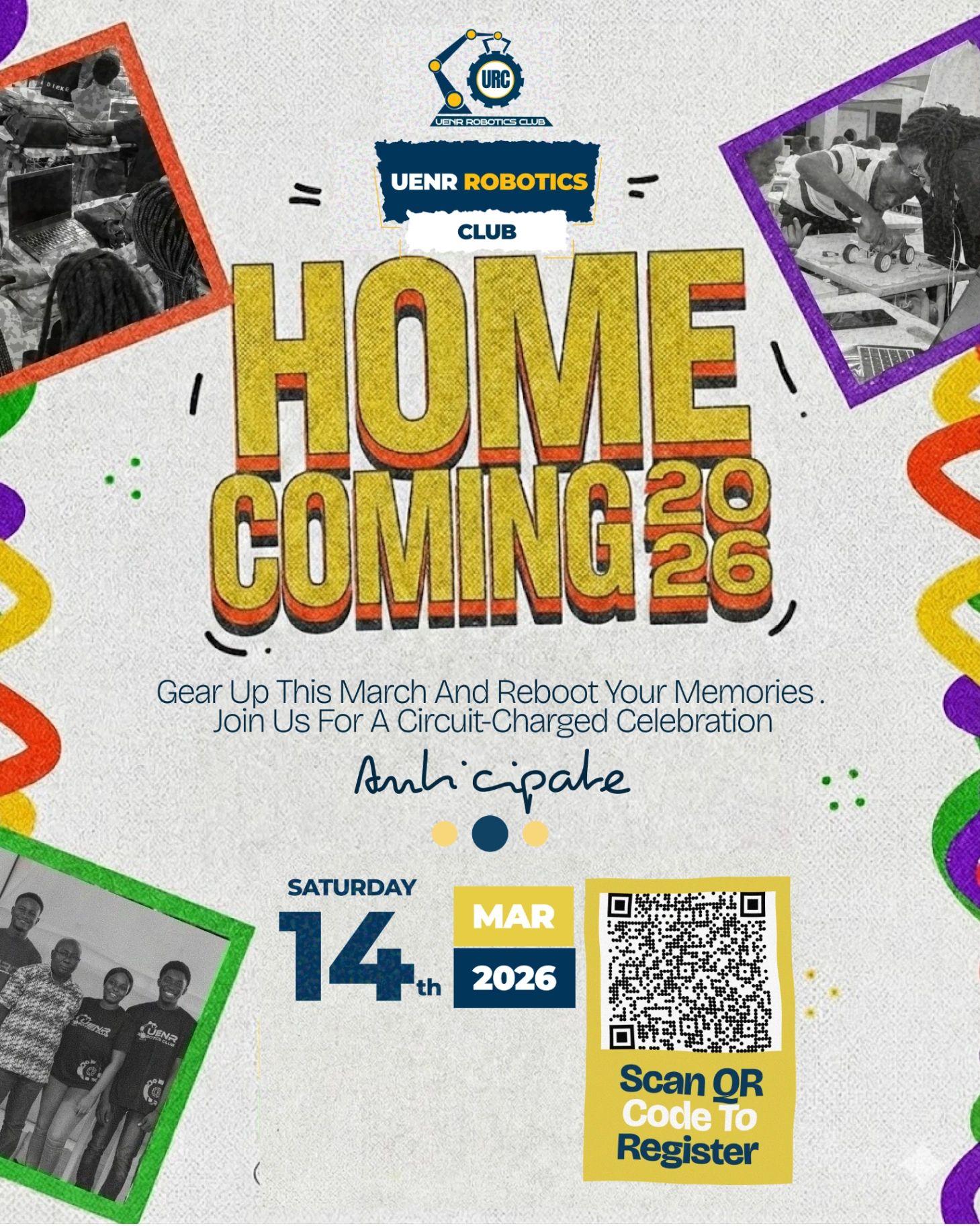 UENR ROBOTICS CLUB HOMECOMING 2026 event poster
