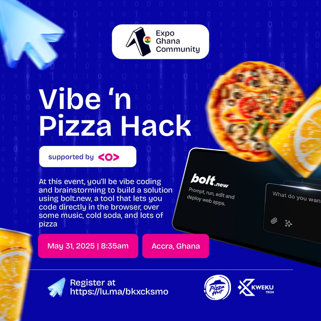 Vibe n Pizza Hack event poster