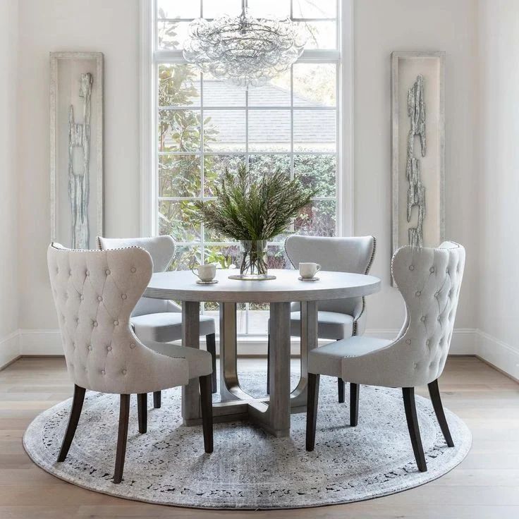 Petrina 4 seater upholstery dining set seats 4 people with a granite top table
