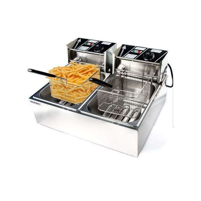Genuine Double Commercial Deep Fryer, 12 Litres / 12L - Silver 