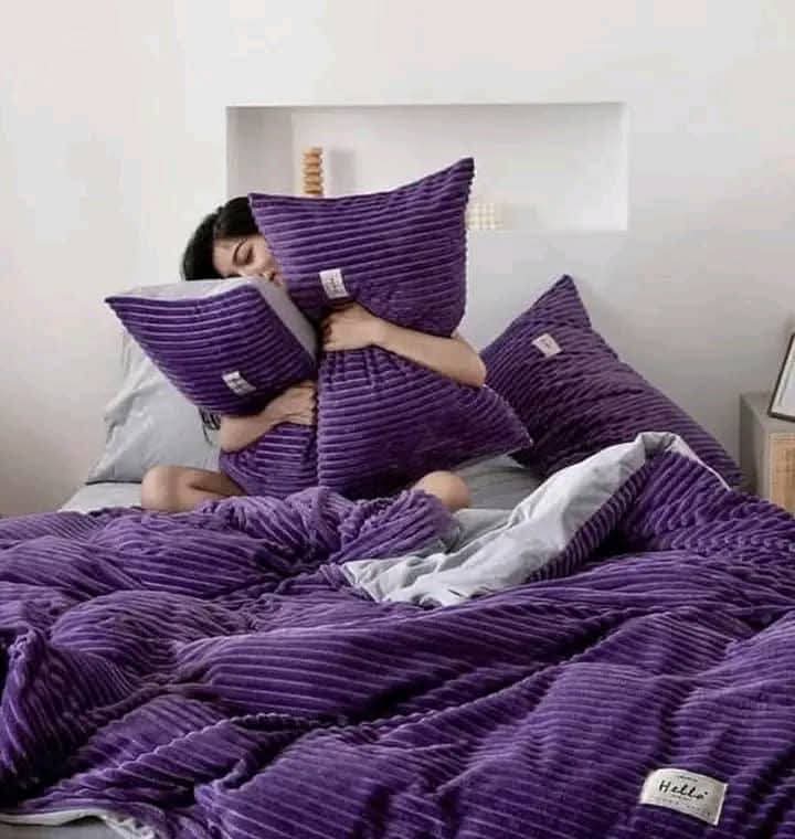 Royal Plush Corduroy Duvet Cover Set – Queen Size (6-Piece Set)