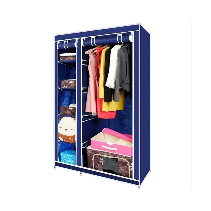 Double Column Foldable Wardrobe Cheap Folding Clothes Closet  thumbnail 2