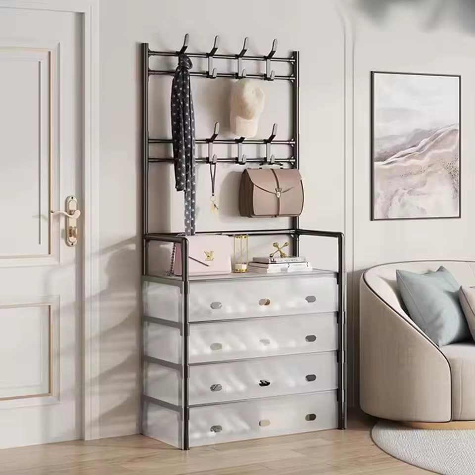 5-Tier Dustproof Shoe Rack with Translucent PVC Covers – 94 cm thumbnail 4
