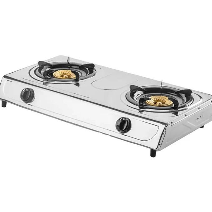 SilverTech 2-Burner Stainless Steel Gas Stove – Manual Ignition