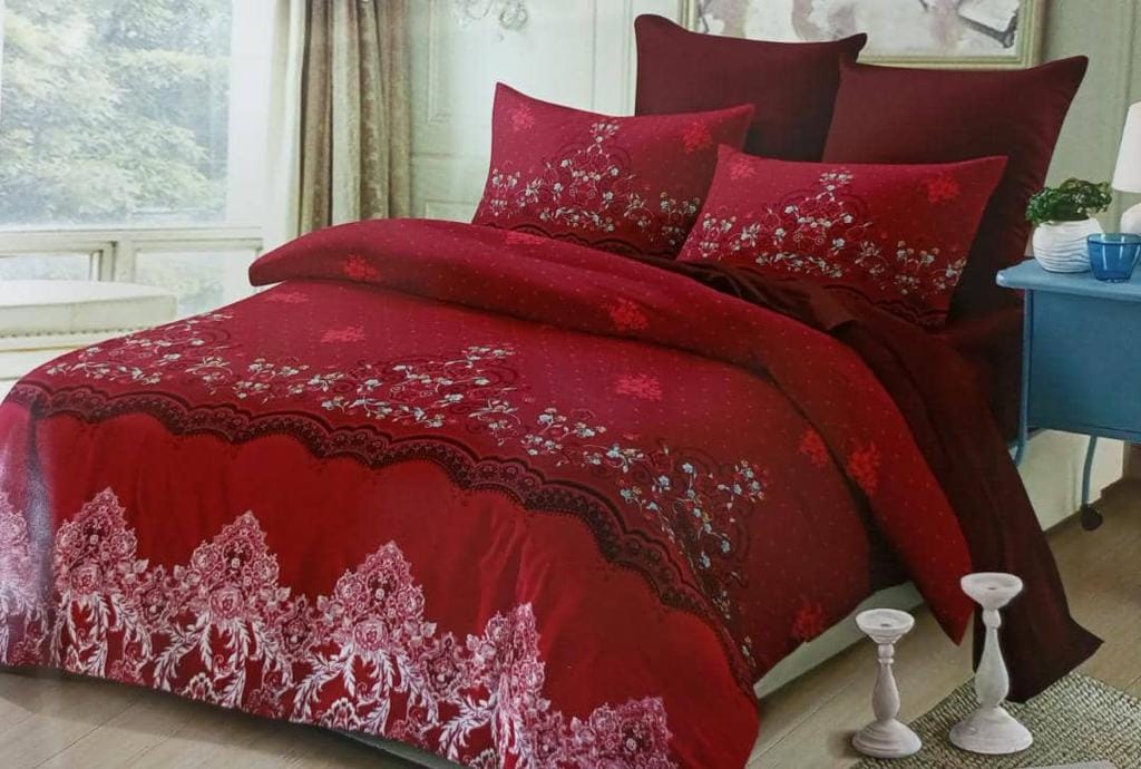  6-Piece Luxury Cotton Bedspread Set – Royal Maroon