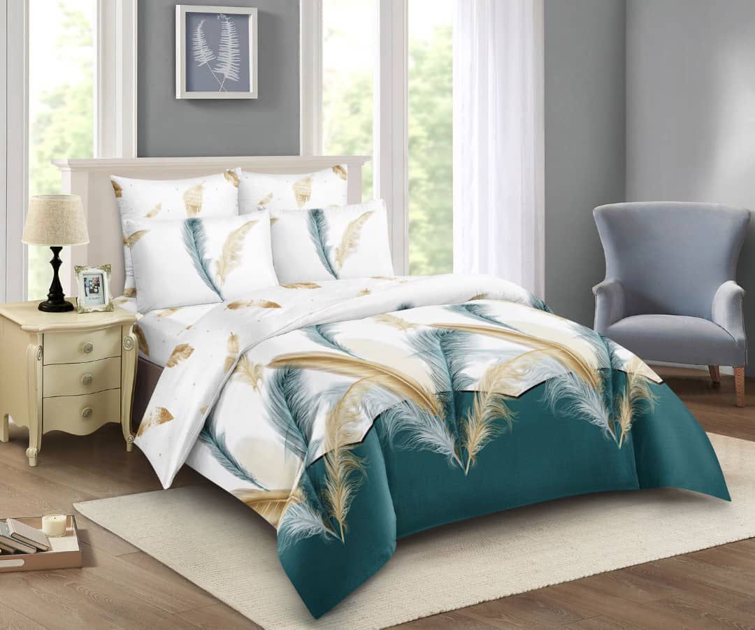Feather Elegance Duvet Cover Set – Queen Size (6-Piece Set)
