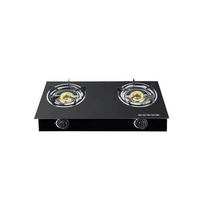 Gas Stove With Glass Top-Black 