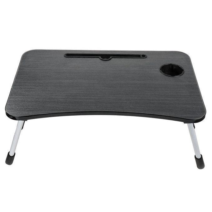 Adjustable Laptop Stand Foldable Portable Computer Desk Adjustable Laptop Stand Foldable Portable Computer Desk -Black/Wood  thumbnail 2