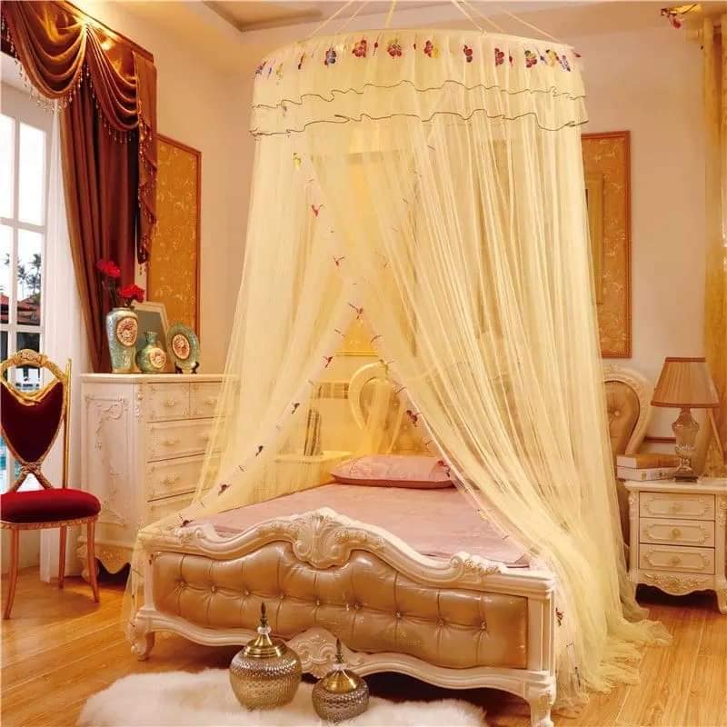 RoyalNest Princess Round Mosquito Net Canopy – Floral Crown Edition