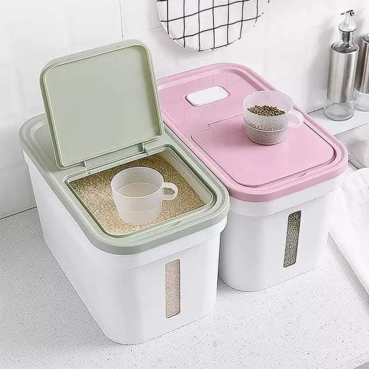 Airtight 10kg Cereal & Grain Storage Container Set with Measuring Cup – 2-Pack