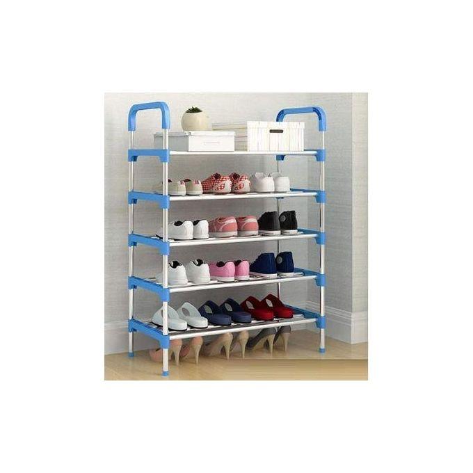 Single Column Metallic Cloth Wardrobe (Not Assembled) - Navy Blue  thumbnail 2