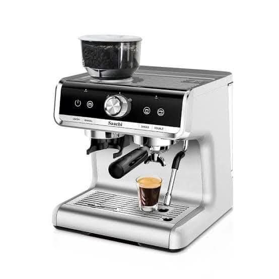 Saachi Espresso Coffee Machine with Grinder – Silver