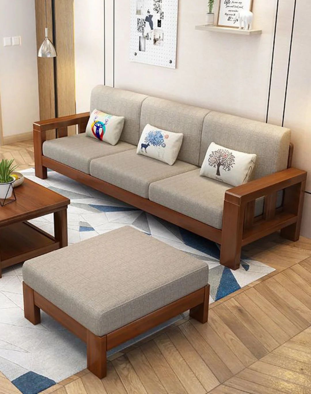 Wooden 3 seater sofa, 950k