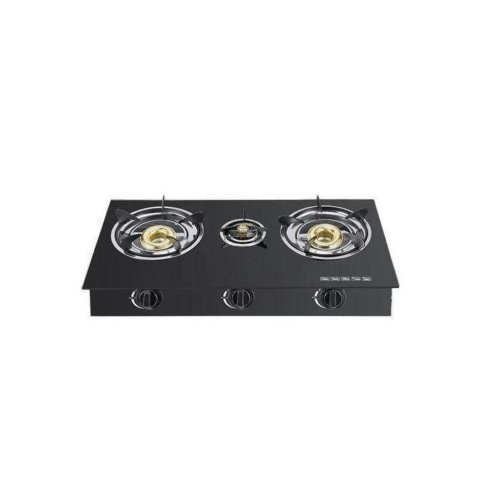 Gas Stove With Glass Top-Black  thumbnail 2