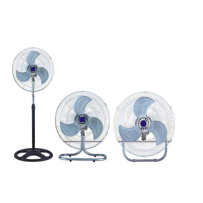 3 In 1 Original Table, Stand And Adjustable Oscillating Fan With Very High Velocity Performance-Silver/Black 