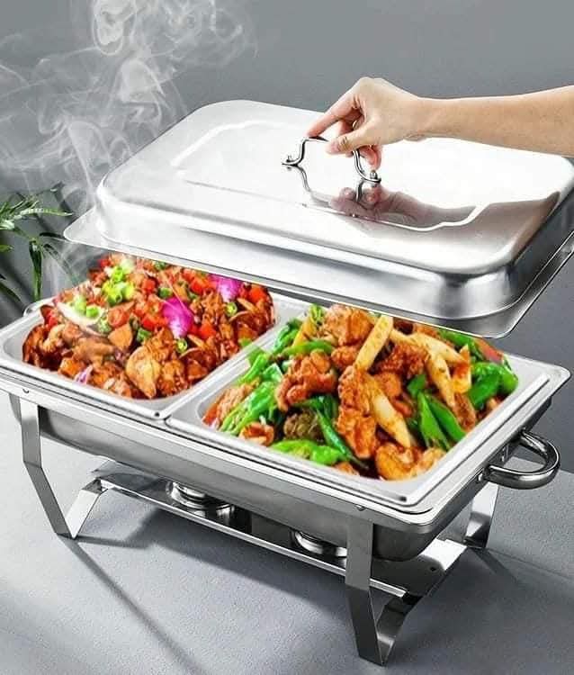  Stainless Steel 2-Compartment Food Warmer Buffet Chafing Dish thumbnail 2