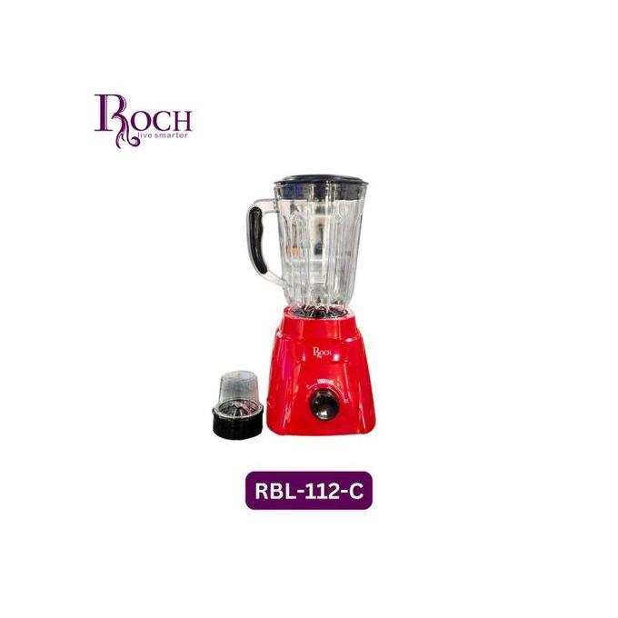 Roch 2 IN 1 1.5 Litres Unbreakable Ice Crushing Powerful Glass Jar Blender - Red