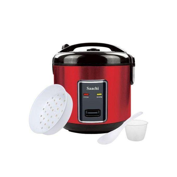 Saachi Electric Rice Cooker With Steam Basket To Cook Vegetables-Red/Black  thumbnail 3