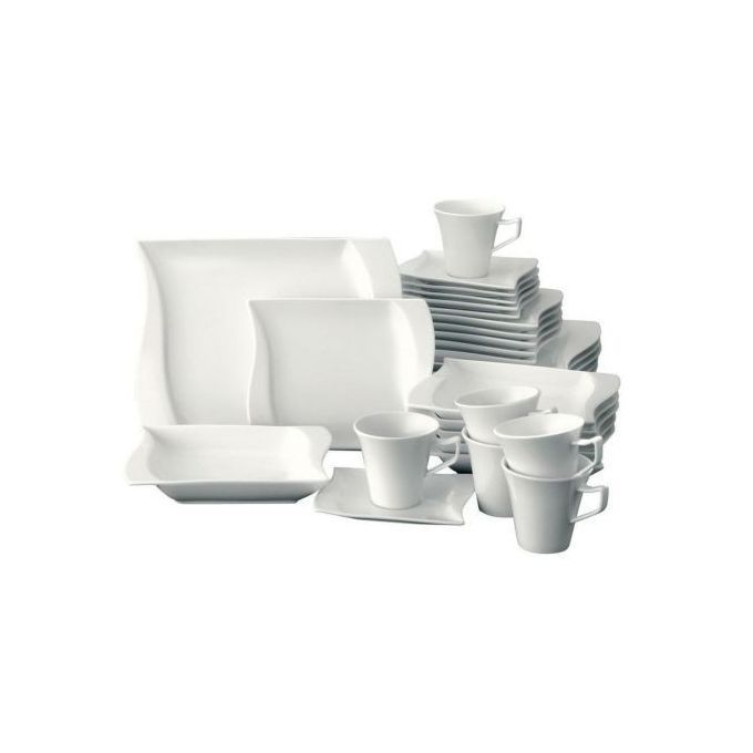 30 Piece Rectangle Dinner Set - White thumbnail 2