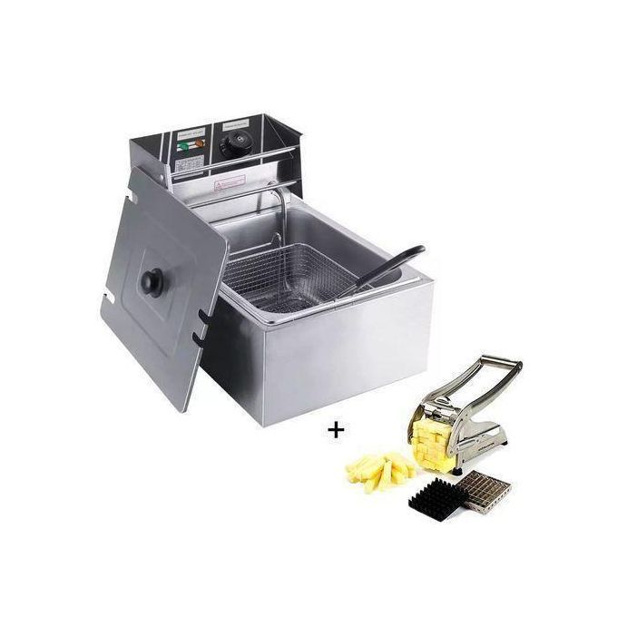 Chips Cutter Sold With A Deep Fryer Of 6 Liters-Silver