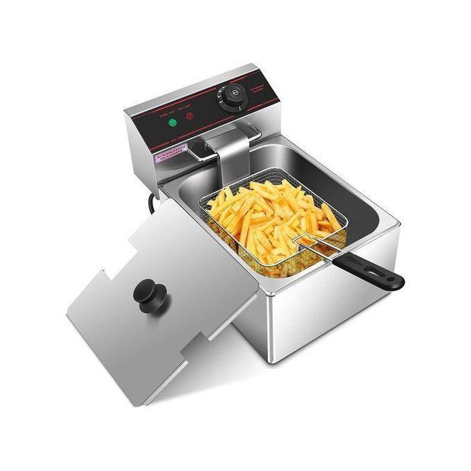6 Litres Commercial Deep Fryer Stainless Steel - Silver 