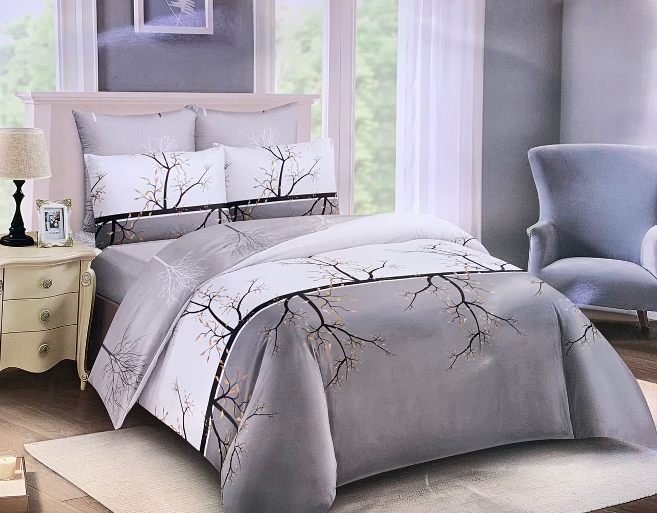 Winter Branch Serenity Duvet Cover Set – Queen Size (6-Piece Set)