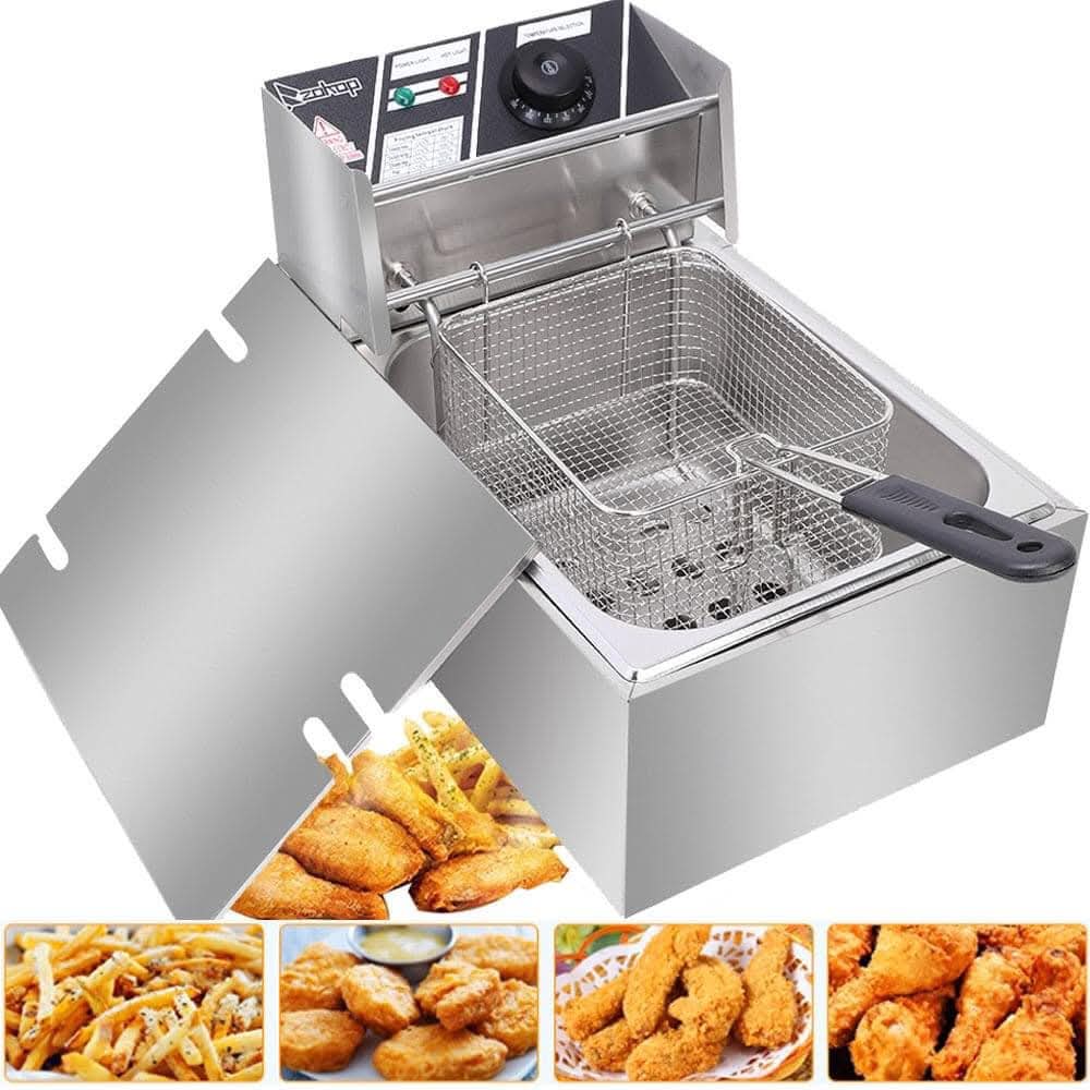 Commercial Electric Deep Fryer – 6L Stainless Steel Single Tank Fryer with Temperature Control