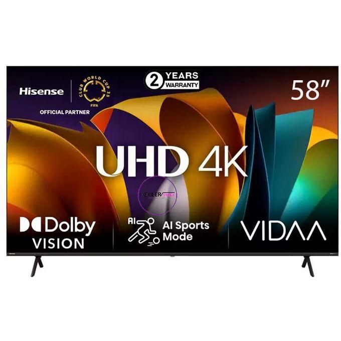 Hisense 58 Inch 4K Ultra HD VIDA Smart TV - Black 3 Years Warranty  thumbnail 2