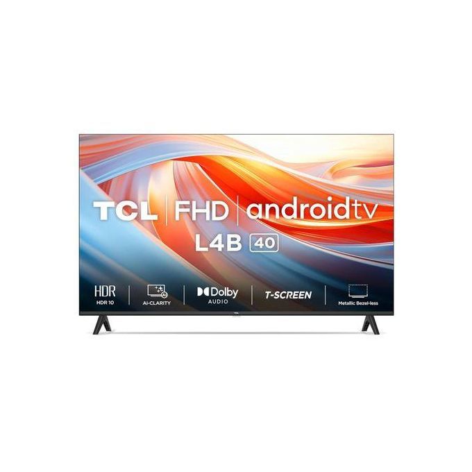 TCL 40 Smart Bezel-Less Full HD Smart Android LED TV 40L4B (Black) - 3 Years 