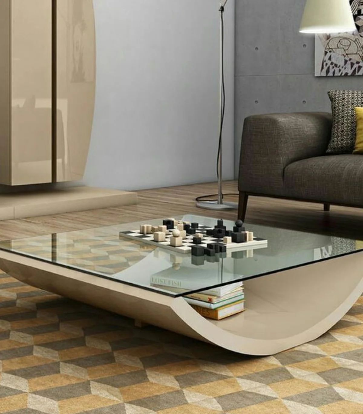 U base Glass Top Center Table 