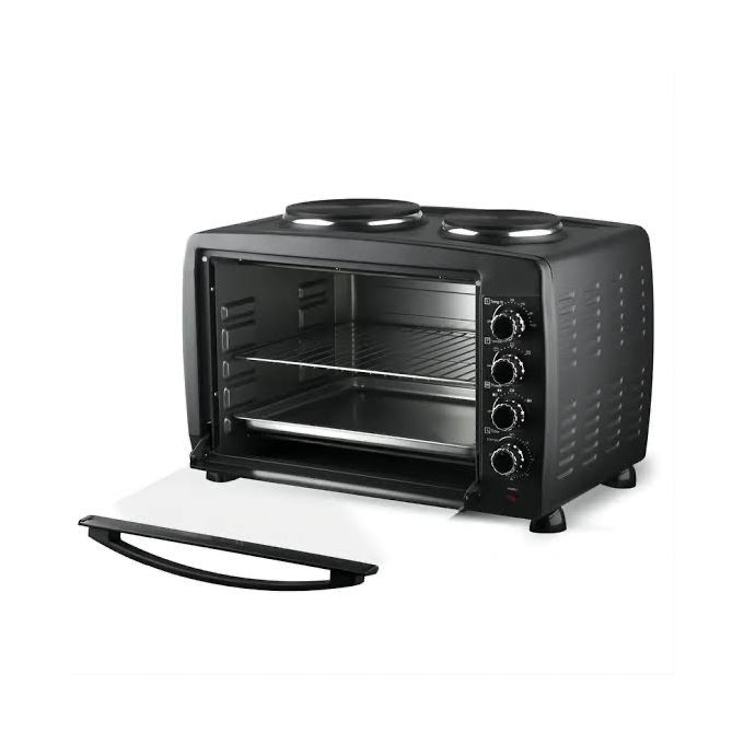 RAF 55 Litres Electric Oven with 2 Hotplates R.5317 - Black