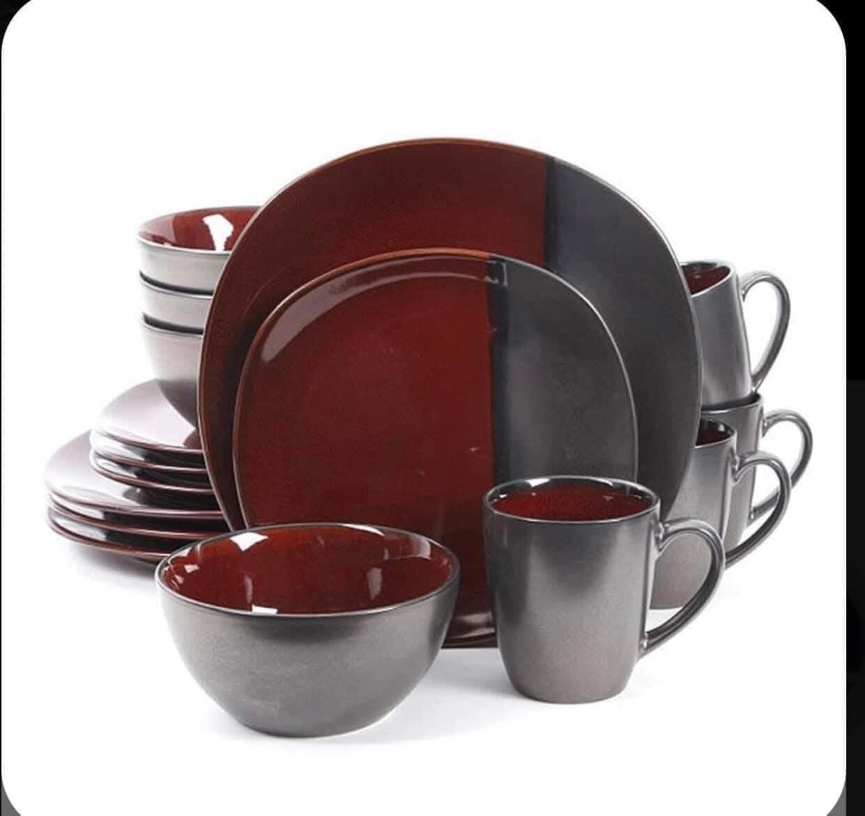  16‑Piece Two‑Tone Stoneware Dinnerware Set