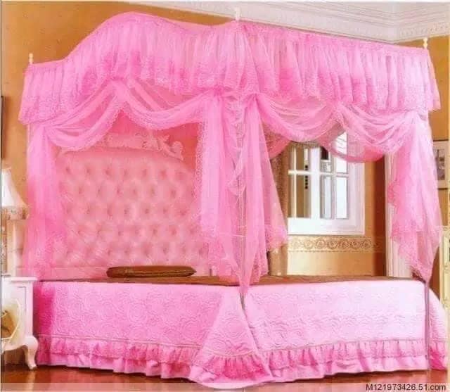 Four-Post Canopy Mosquito Net – Princess Pink