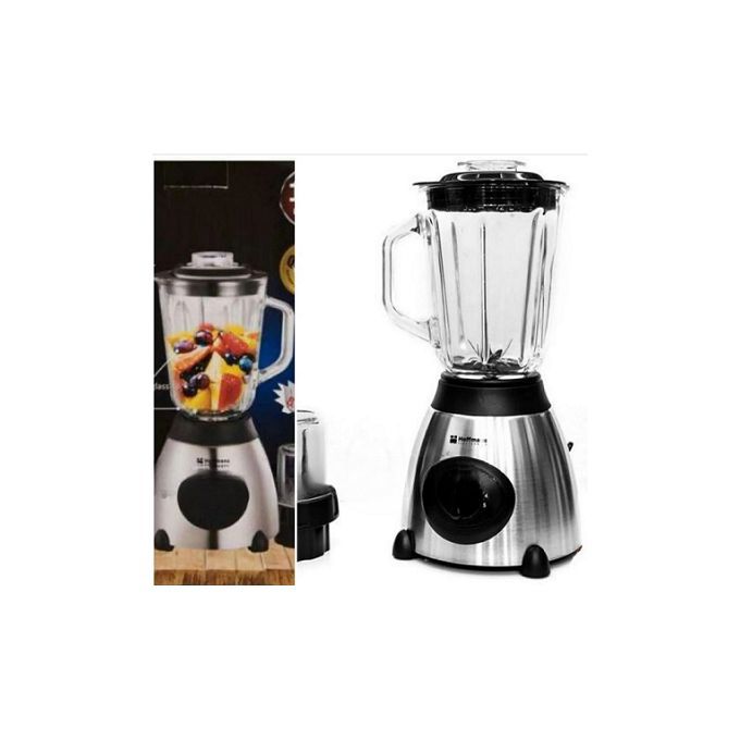 Hoffmans 1.5L Juice Blender 2 In 1 Glass With Ice Krusher - Silver  thumbnail 3